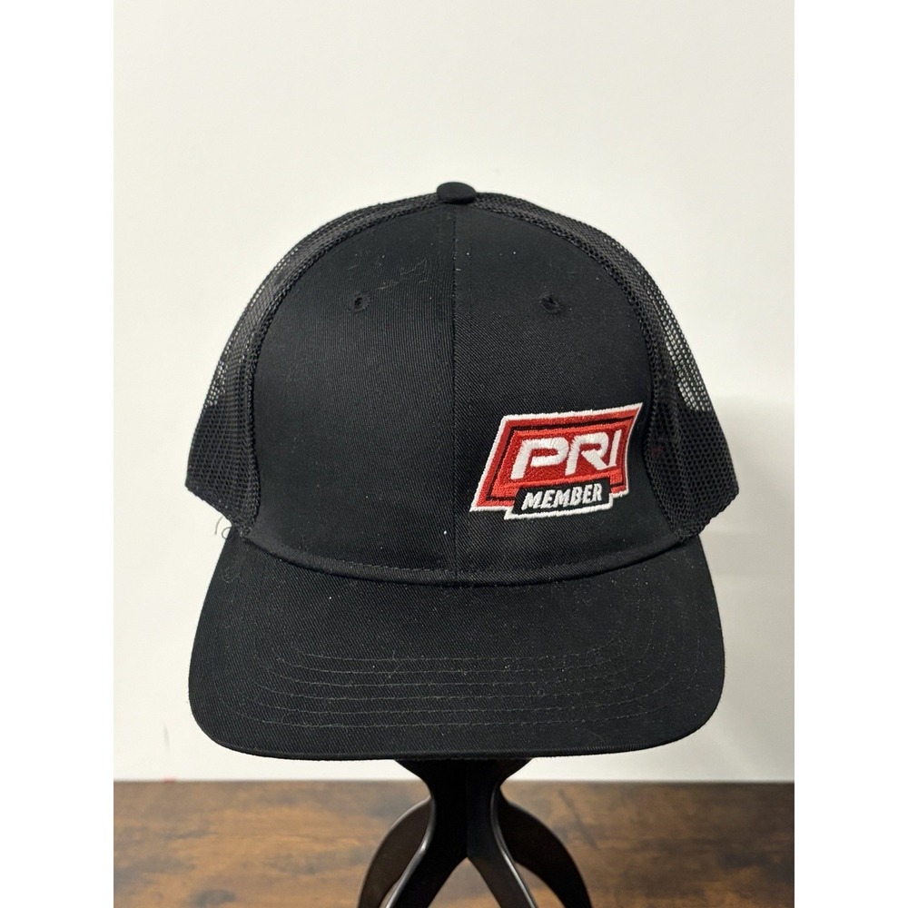 PRI PERFORMANCE RACING INDUSTRY ADJUSTABLE SNAPBACK TRUCKER/MESH HAT/CAP, BLACK